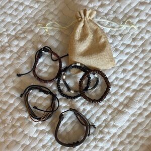 Bracelets Brown and Black  SET  with Pouch